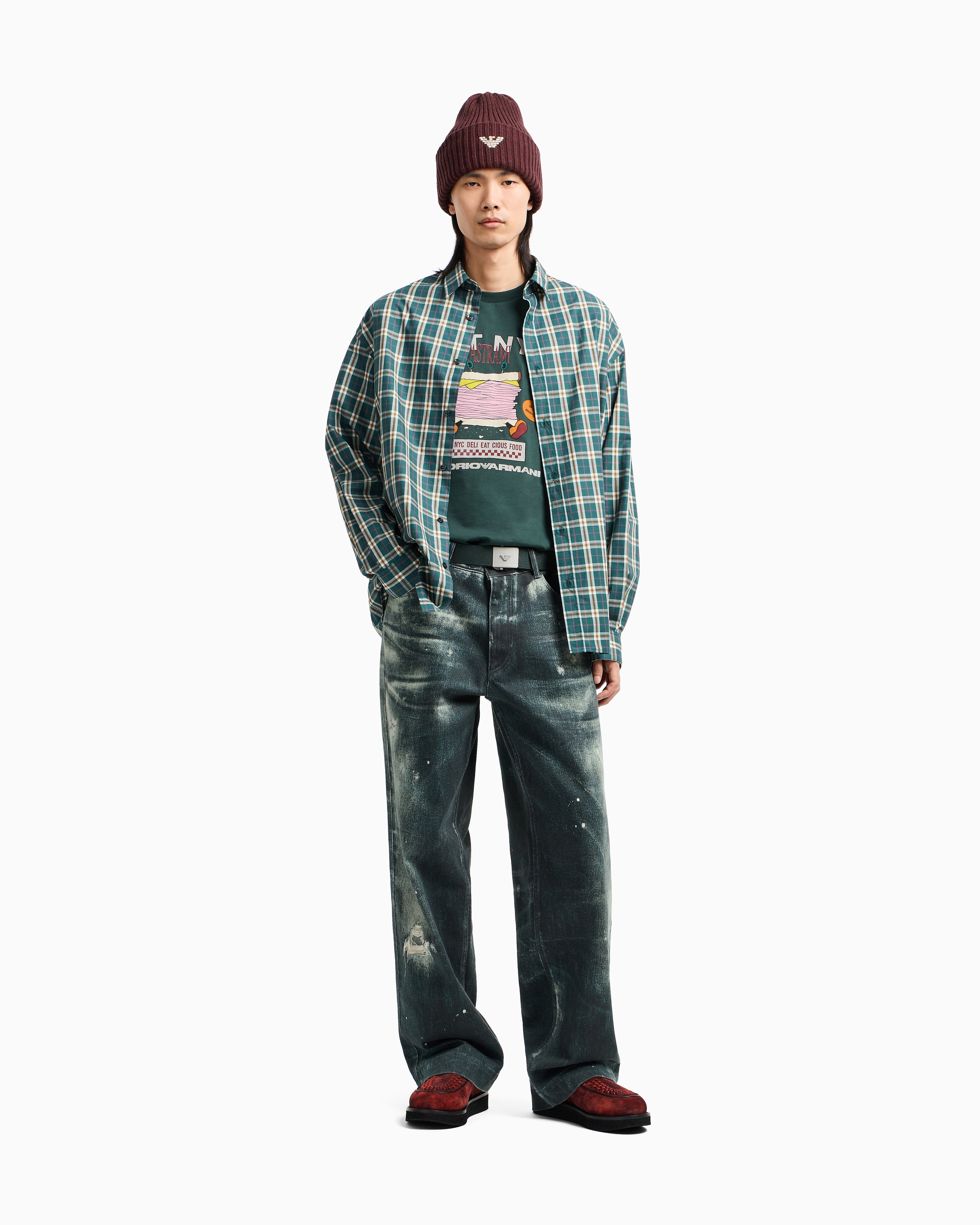 T-shirt in jersey stampa EAT NYC Capsule New York EM003622 AF14836 M7111 EMPORIO ARMANI Bread verde 