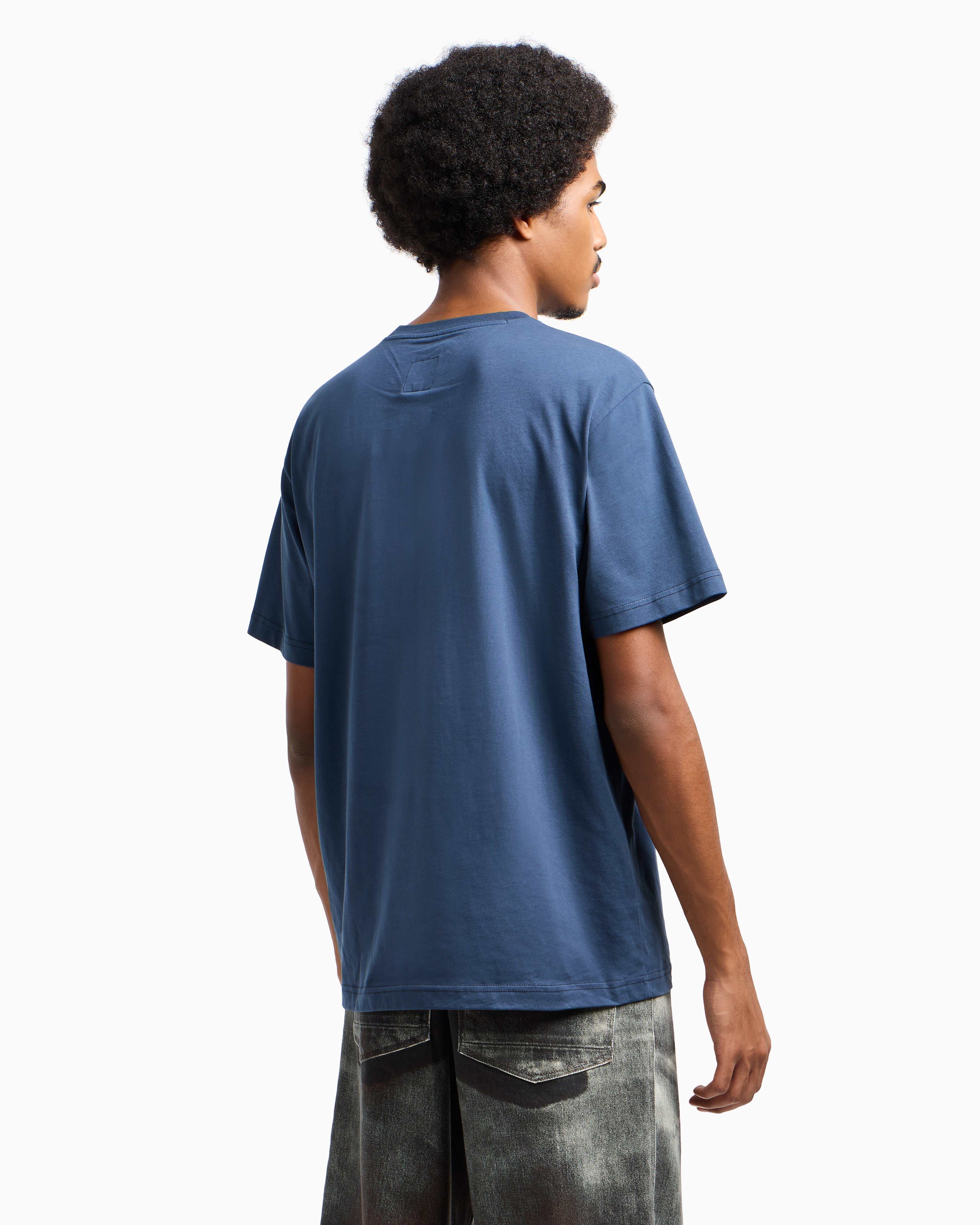 T-shirt in jersey stampa EAT NYC Capsule New York EM003622 AF14836 MB376 EMPORIO ARMANI Hotdog blu 