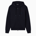 Felpa cappuccio e zip in double jersey EM004538 AF10013 UB118 EMPORIO ARMANI Blu navy 