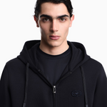 Felpa cappuccio e zip in double jersey EM004538 AF10013 UB118 EMPORIO ARMANI Blu navy 