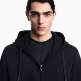 Felpa cappuccio e zip in double jersey EM004538 AF10013 UB118 EMPORIO ARMANI Blu navy 