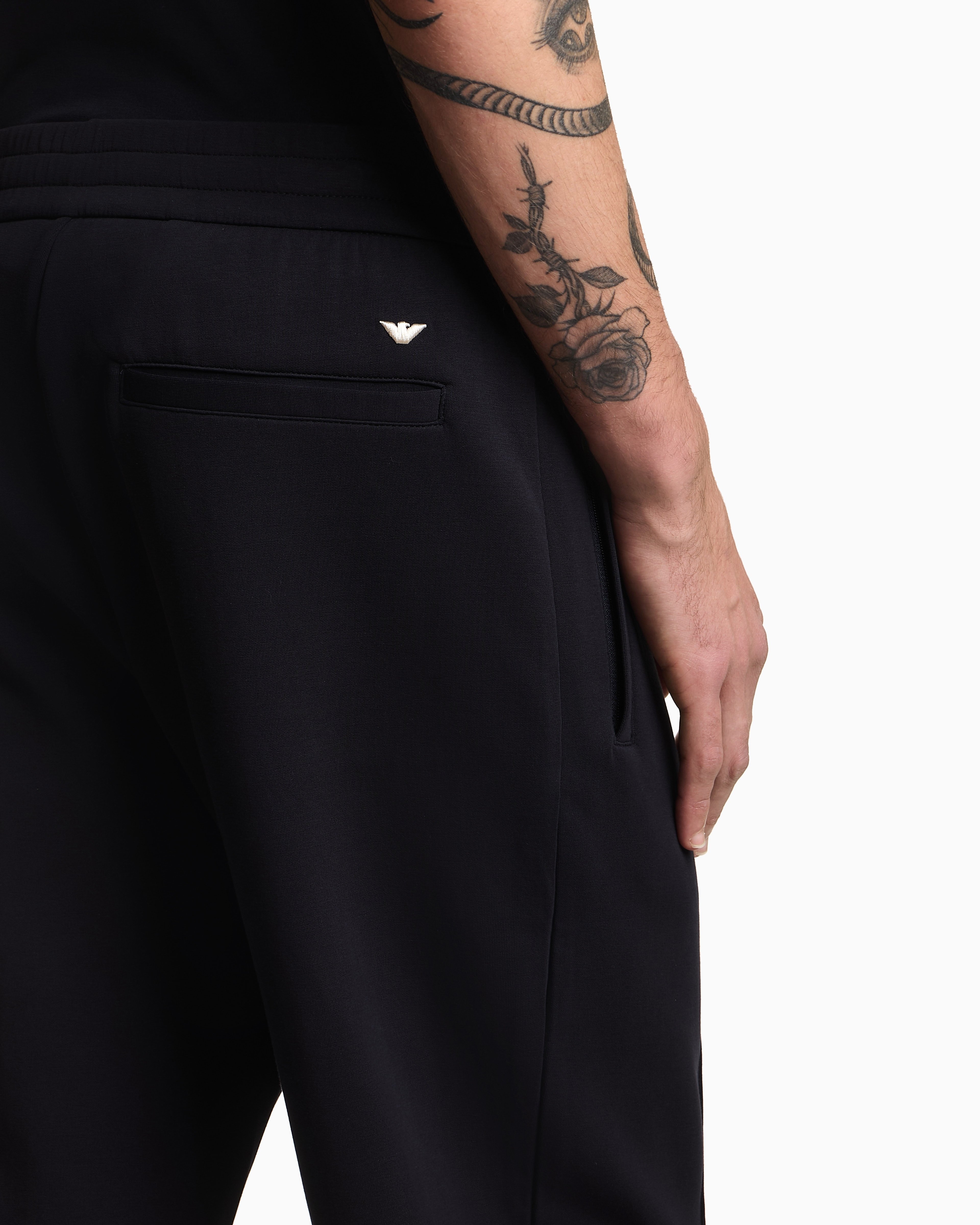 Jogger in felpa di cotone EM004542 AF10013 UB118 EMPORIO ARMANI Blu navy 