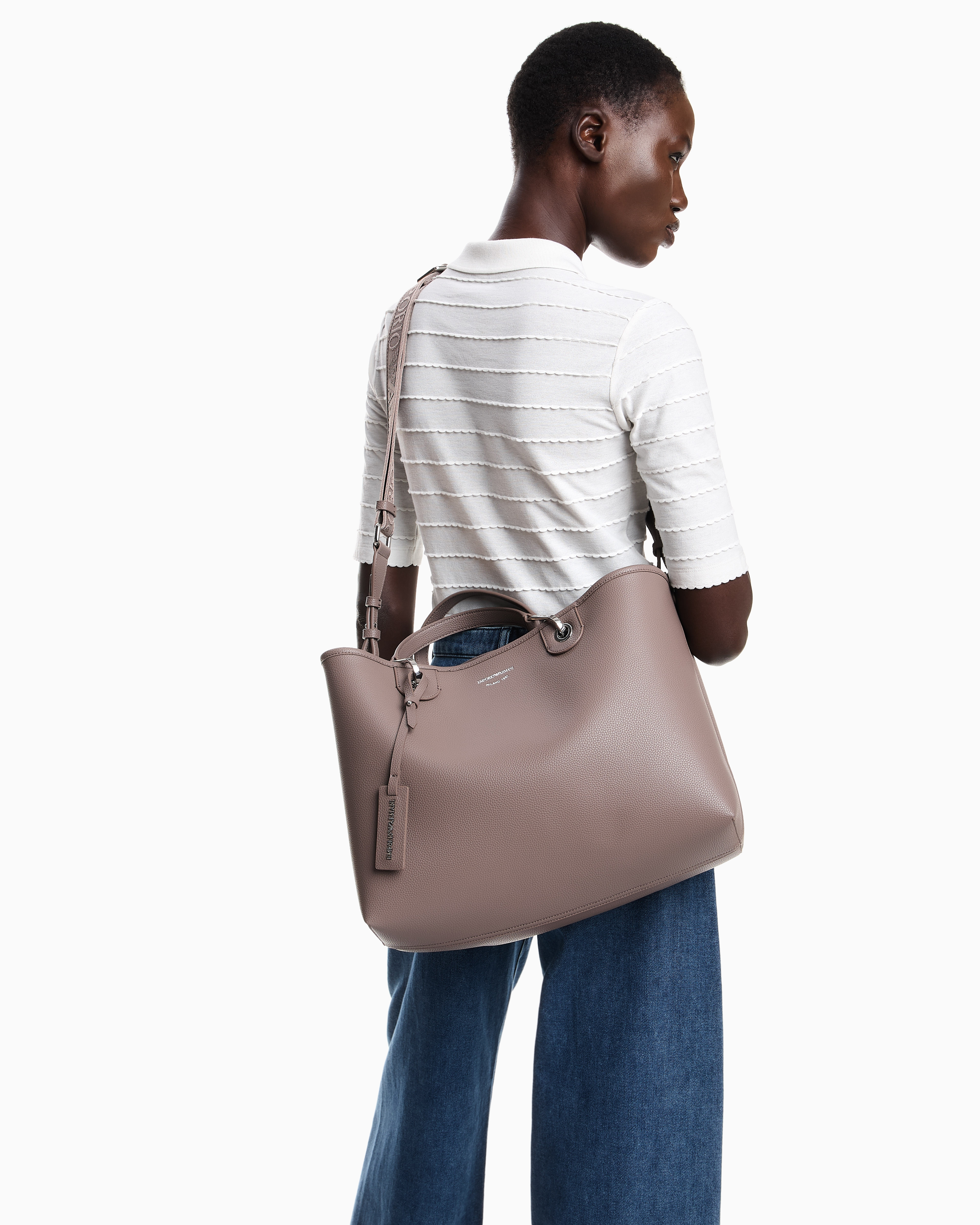 Borsa in ecopelle EW000360 AF12036 M1057 EMPORIO ARMANI Taupe/taupe 