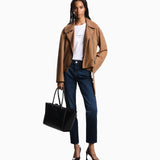 Jeans vita media e gamba dritta in denim used look EW001499 AF17030 MB001 EMPORIO ARMANI Blue denim 