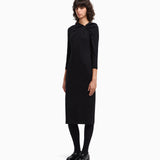 Abito lungo con dettaglio arricciatura in punto Milano stretch EW002783 AF12303 UC001 EMPORIO ARMANI Black 