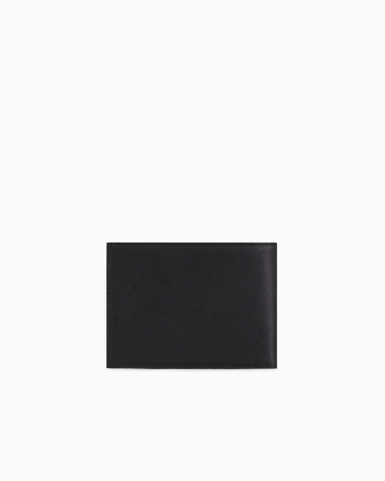 Portafoglio coin pocket in pelle rigenerata saffiano Y4R165 Y138E 81072 EMPORIO ARMANI Black 