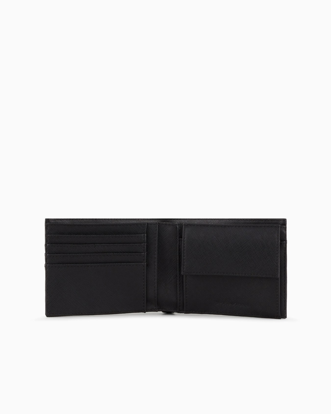 Portafoglio coin pocket in pelle rigenerata saffiano Y4R165 Y138E 81072 EMPORIO ARMANI Black 