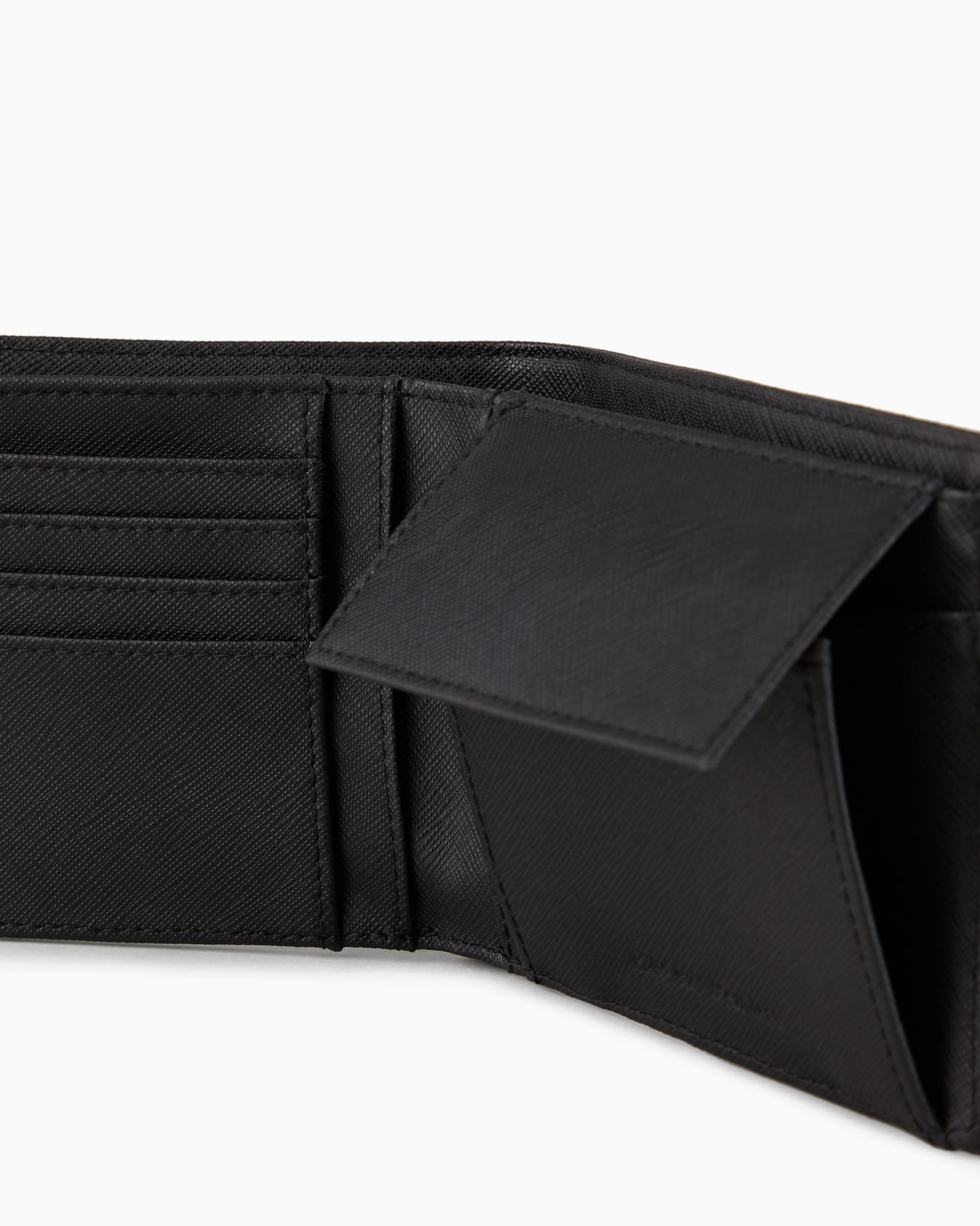 Portafoglio coin pocket in pelle rigenerata saffiano Y4R165 Y138E 81072 EMPORIO ARMANI Black 