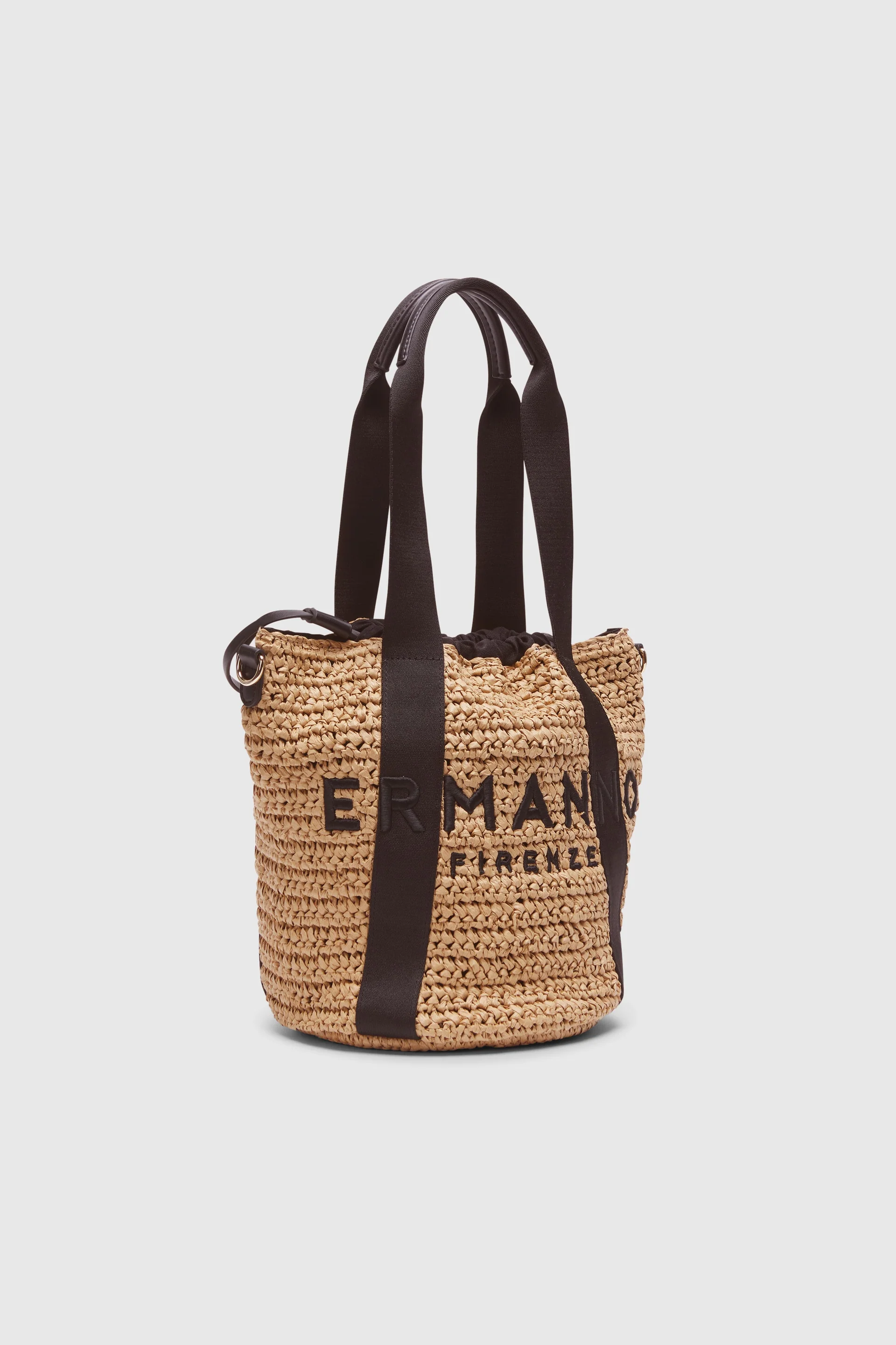 Borsa tote media in rafia 12402096 BLACK ERMANNO FIRENZE Black 