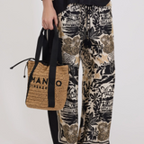 Borsa tote media in rafia 12402096 BLACK ERMANNO FIRENZE Black 