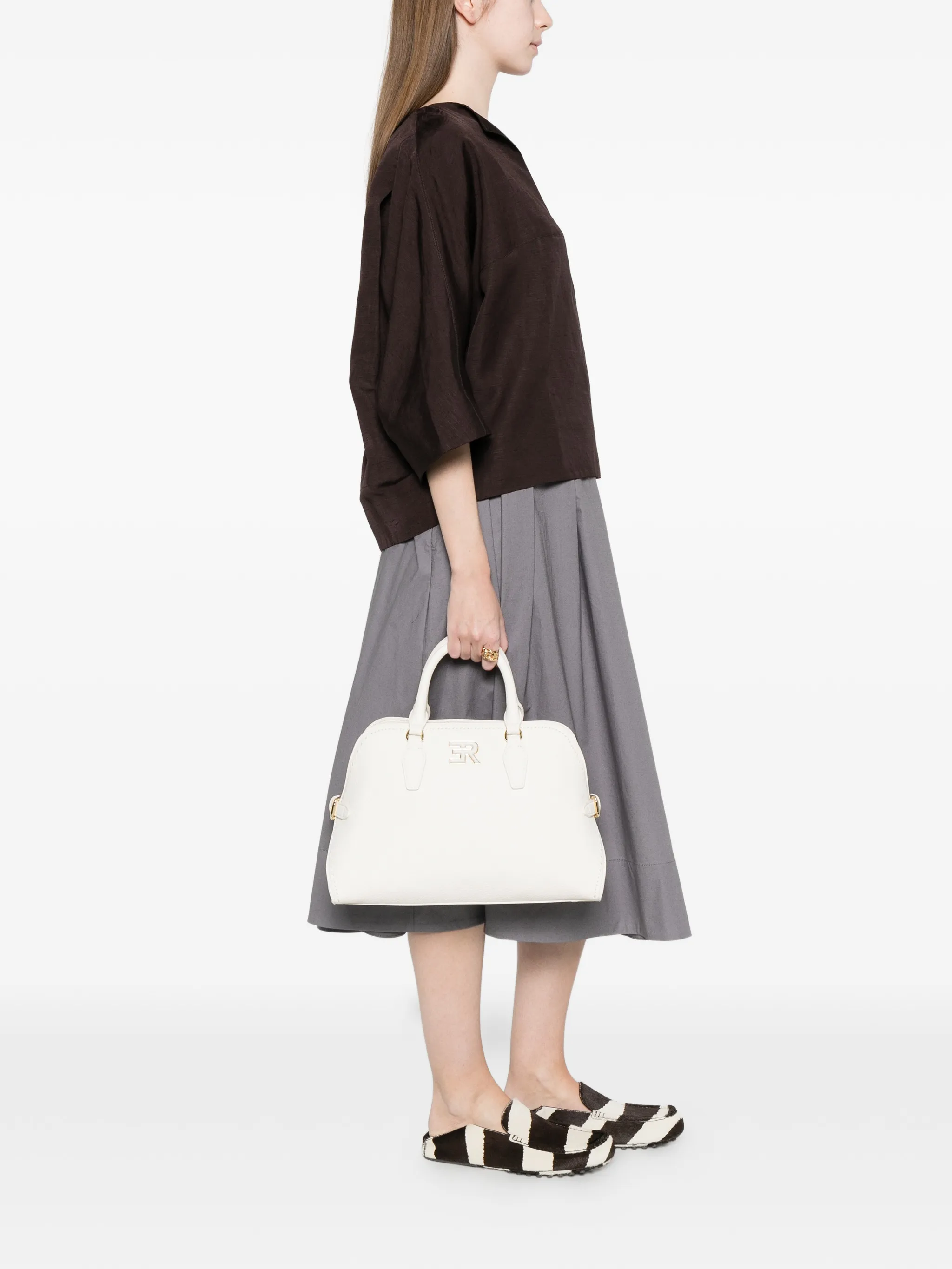 Borsa tote in ecopelle 12402159 IVORY ERMANNO FIRENZE Ivory 