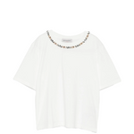 T-Shirt manica corta con applicazione D48EL027EE5 MF010 ERMANNO FIRENZE White 