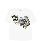 T-Shirt manica corta stampata D48EL040EE9 MFB63 ERMANNO FIRENZE Off white/ecru/nero 