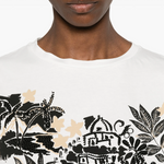 T-Shirt manica corta stampata D48EL040EE9 MFB63 ERMANNO FIRENZE Off white/ecru/nero 