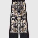 Pantaloni in raso di viscosa D48EP081EC8 MFB61 ERMANNO FIRENZE Mandorla/ecru/nero 