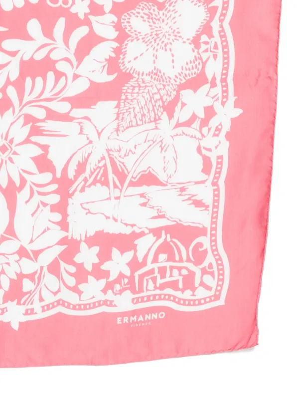 Foulard stampato D48ER002EC9 MFB36 ERMANNO FIRENZE Pink 