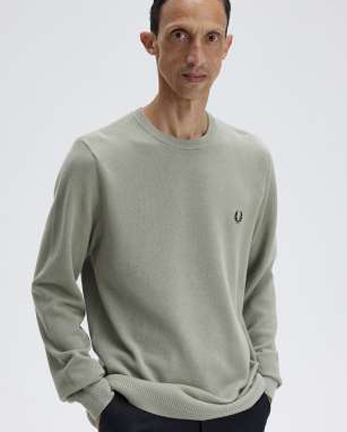 Maglione in piqué K1309 M37 FRED PERRY Seagrass 