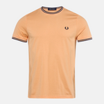 T-shirt con doppia riga M1588 82B FRED PERRY Peach/fhnv/fhnv 