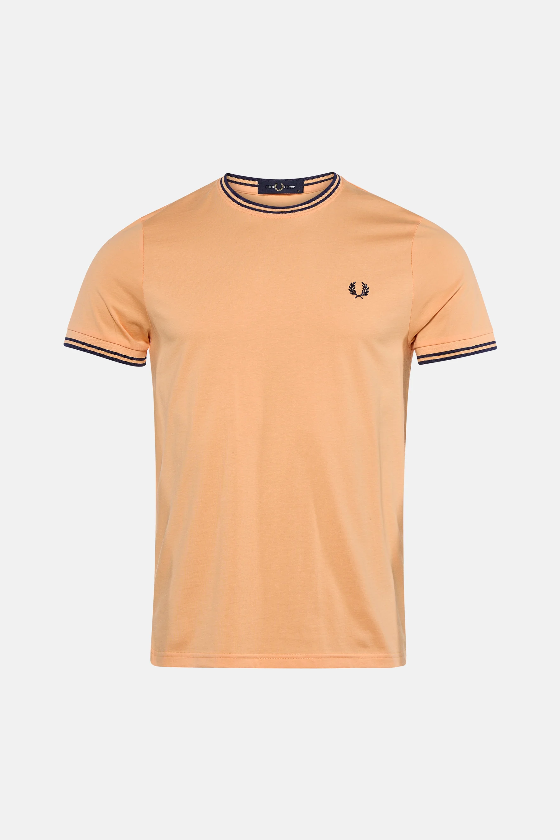 T-shirt con doppia riga M1588 82B FRED PERRY Peach/fhnv/fhnv 