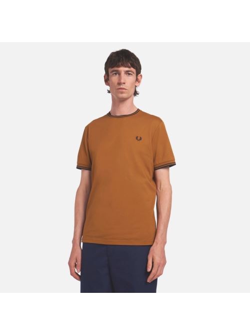 T-shirt con doppia riga M1588 88B FRED PERRY Drkc/nvy/nvy 