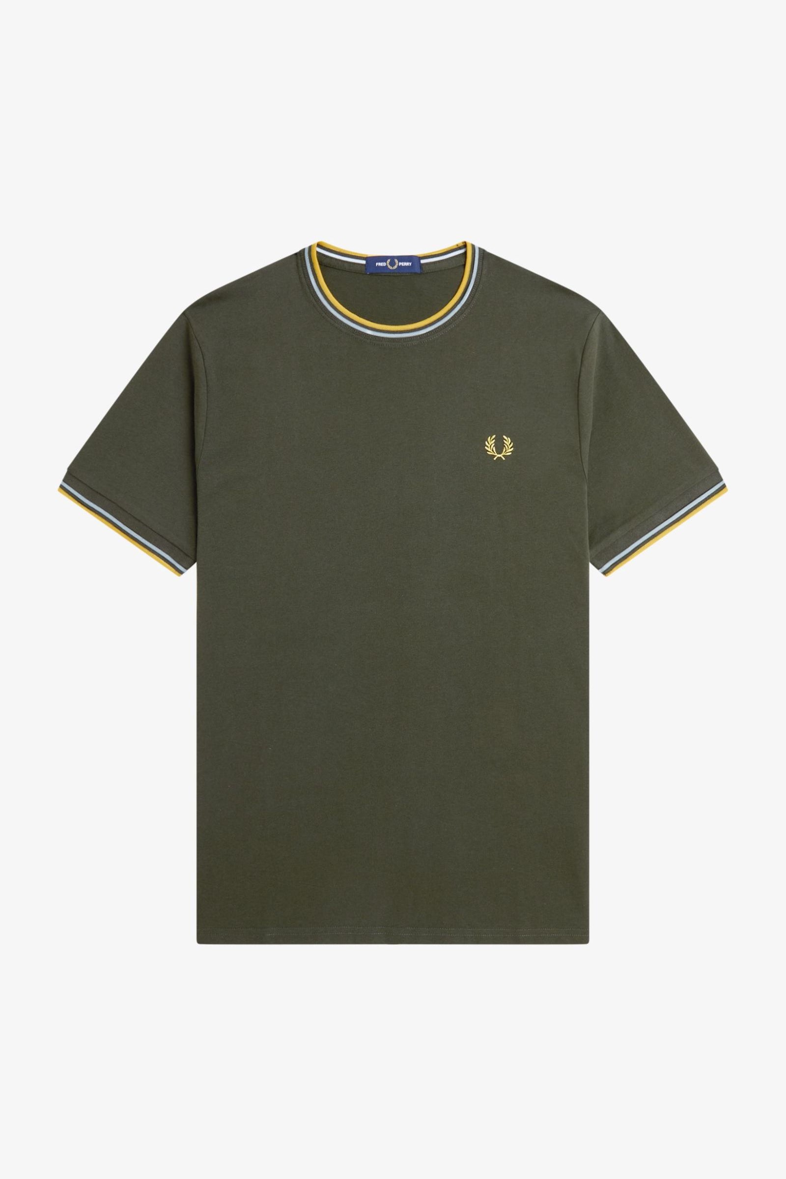 T-shirt con doppia riga M1588 05B FRED PERRY Hntngr/lgic/lmnb 