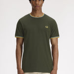 T-shirt con doppia riga M1588 05B FRED PERRY Hntngr/lgic/lmnb 