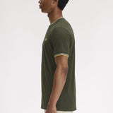 T-shirt con doppia riga M1588 05B FRED PERRY Hntngr/lgic/lmnb 