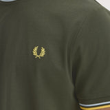 T-shirt con doppia riga M1588 05B FRED PERRY Hntngr/lgic/lmnb 
