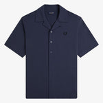 Camicia con colletto a rever in mesh compresso M1745 46B FRED PERRY Dark airforce 