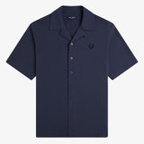 Camicia con colletto a rever in mesh compresso M1745 46B FRED PERRY Dark airforce 