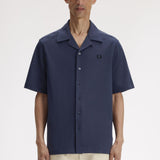 Camicia con colletto a rever in mesh compresso M1745 46B FRED PERRY Dark airforce 