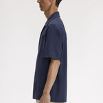 Camicia con colletto a rever in mesh compresso M1745 46B FRED PERRY Dark airforce 