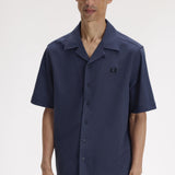 Camicia con colletto a rever in mesh compresso M1745 46B FRED PERRY Dark airforce 