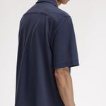 Camicia con colletto a rever in mesh compresso M1745 46B FRED PERRY Dark airforce 