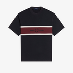 T-shirt con inserto ricamato M2405 102 FRED PERRY Black 