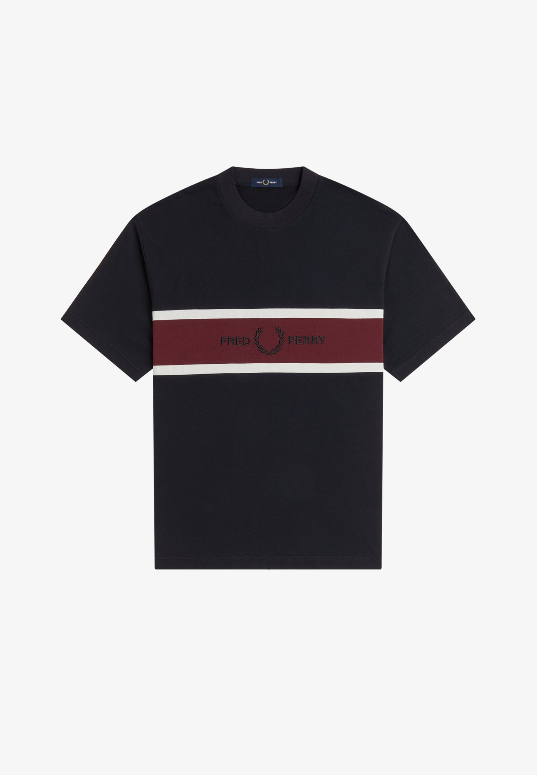 T-shirt con inserto ricamato M2405 102 FRED PERRY Black 