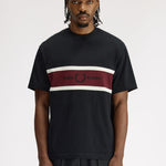 T-shirt con inserto ricamato M2405 102 FRED PERRY Black 