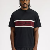 T-shirt con inserto ricamato M2405 102 FRED PERRY Black 