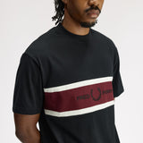 T-shirt con inserto ricamato M2405 102 FRED PERRY Black 