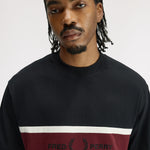 T-shirt con inserto ricamato M2405 102 FRED PERRY Black 