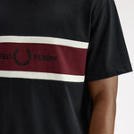 T-shirt con inserto ricamato M2405 102 FRED PERRY Black 