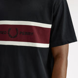 T-shirt con inserto ricamato M2405 102 FRED PERRY Black 
