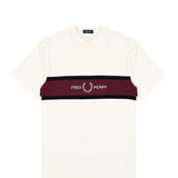 T-shirt con inserto ricamato M2405 560 FRED PERRY Ecru 