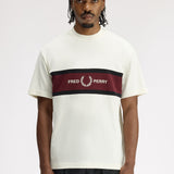 T-shirt con inserto ricamato M2405 560 FRED PERRY Ecru 