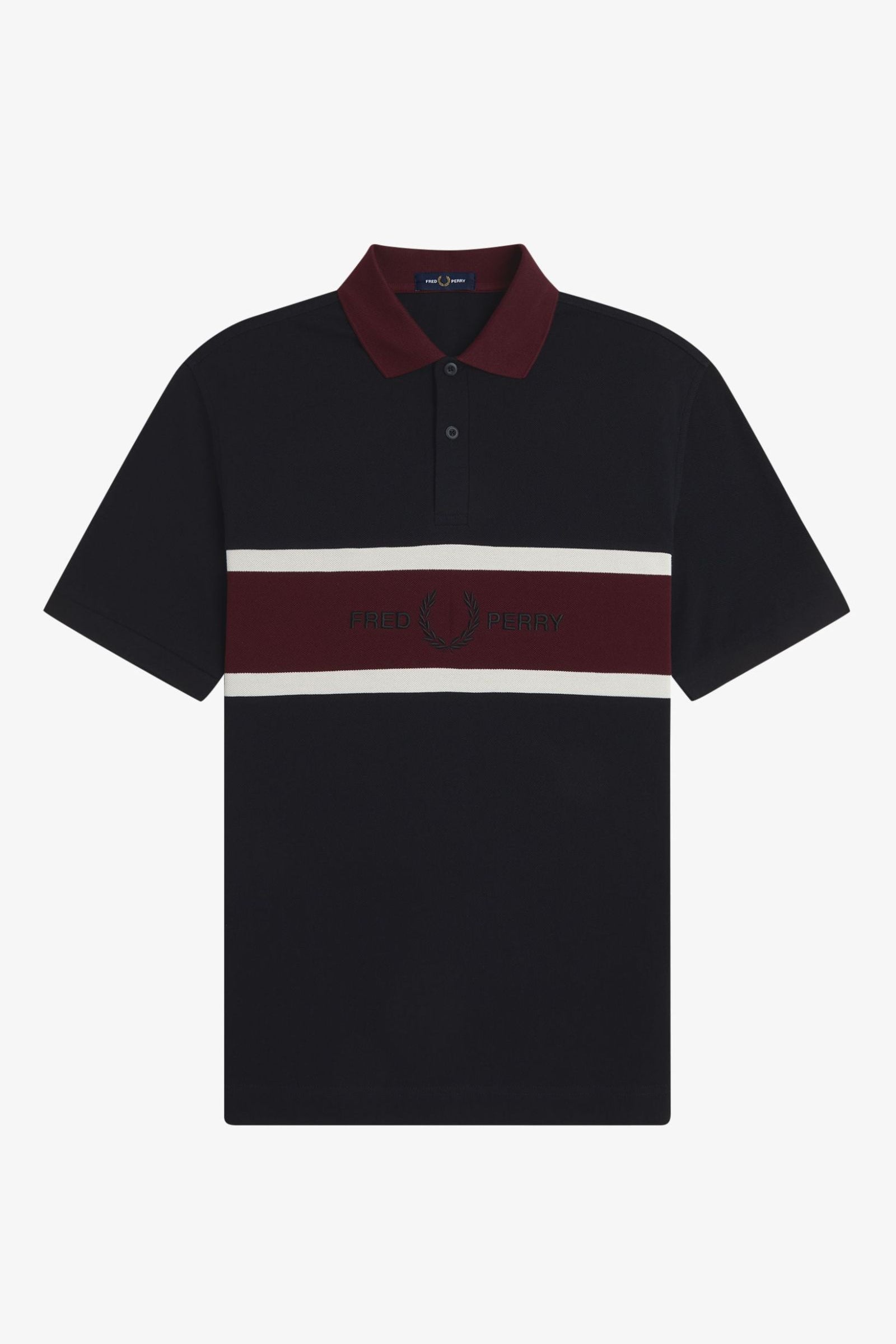 Polo con inserto ricamato M2421 102 FRED PERRY Black 
