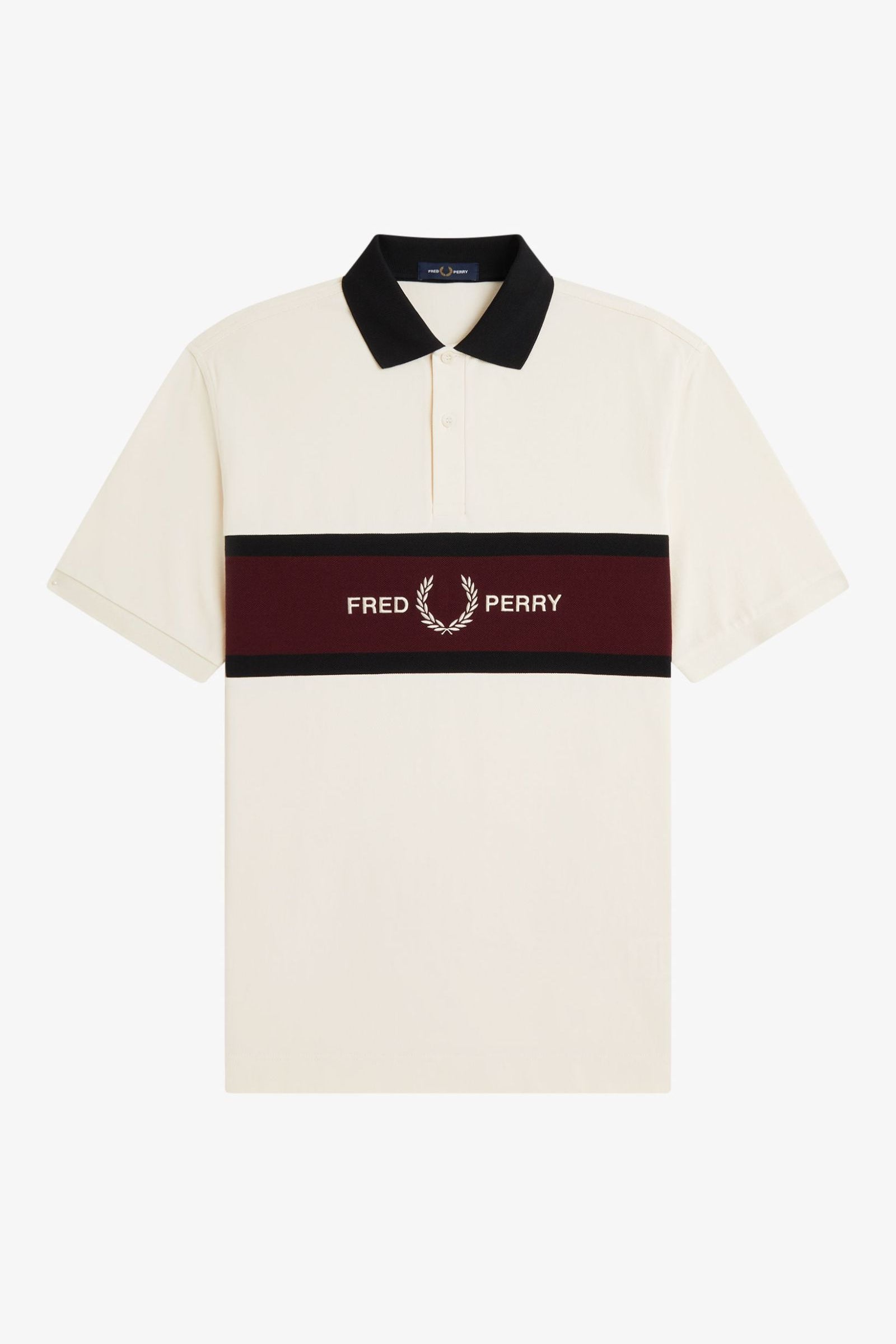 Polo con inserto ricamato M2421 560 FRED PERRY Ecru 