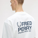 T-Shirt manica corta con stampa sul dietro M2475 129 FRED PERRY Snow white 