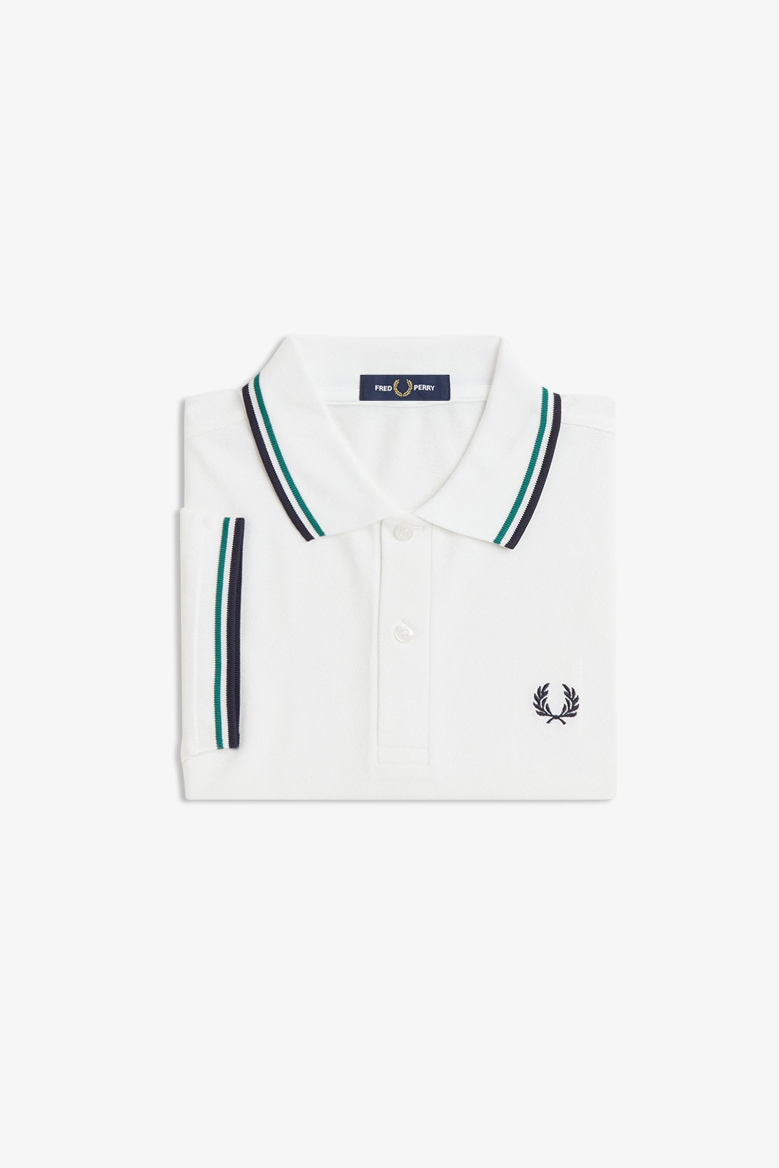 Polo manica corta M3600 02C FRED PERRY Snowwht/sgrn/nvy 
