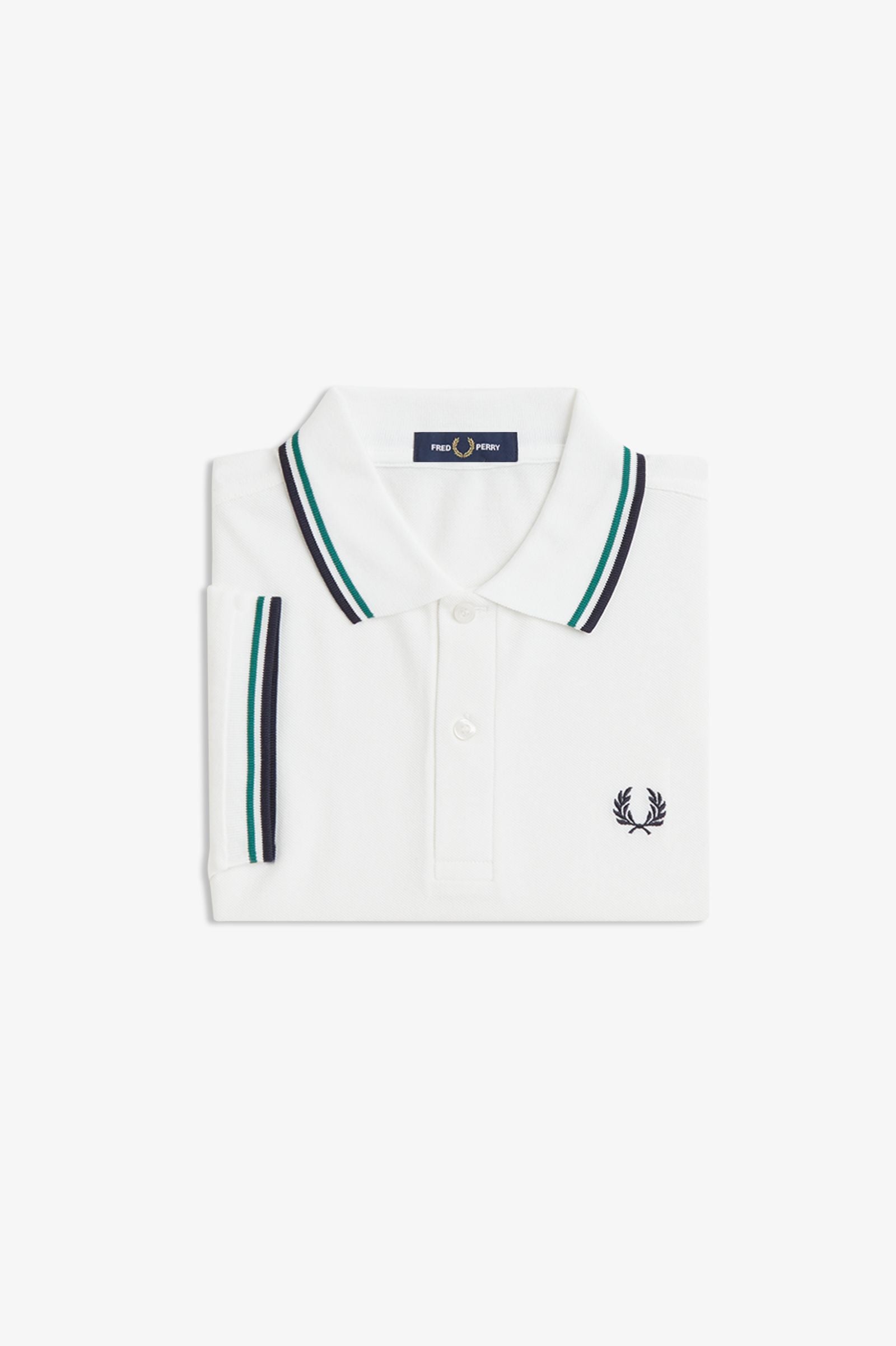 Polo manica corta M3600 02C FRED PERRY Snowwht/sgrn/nvy 