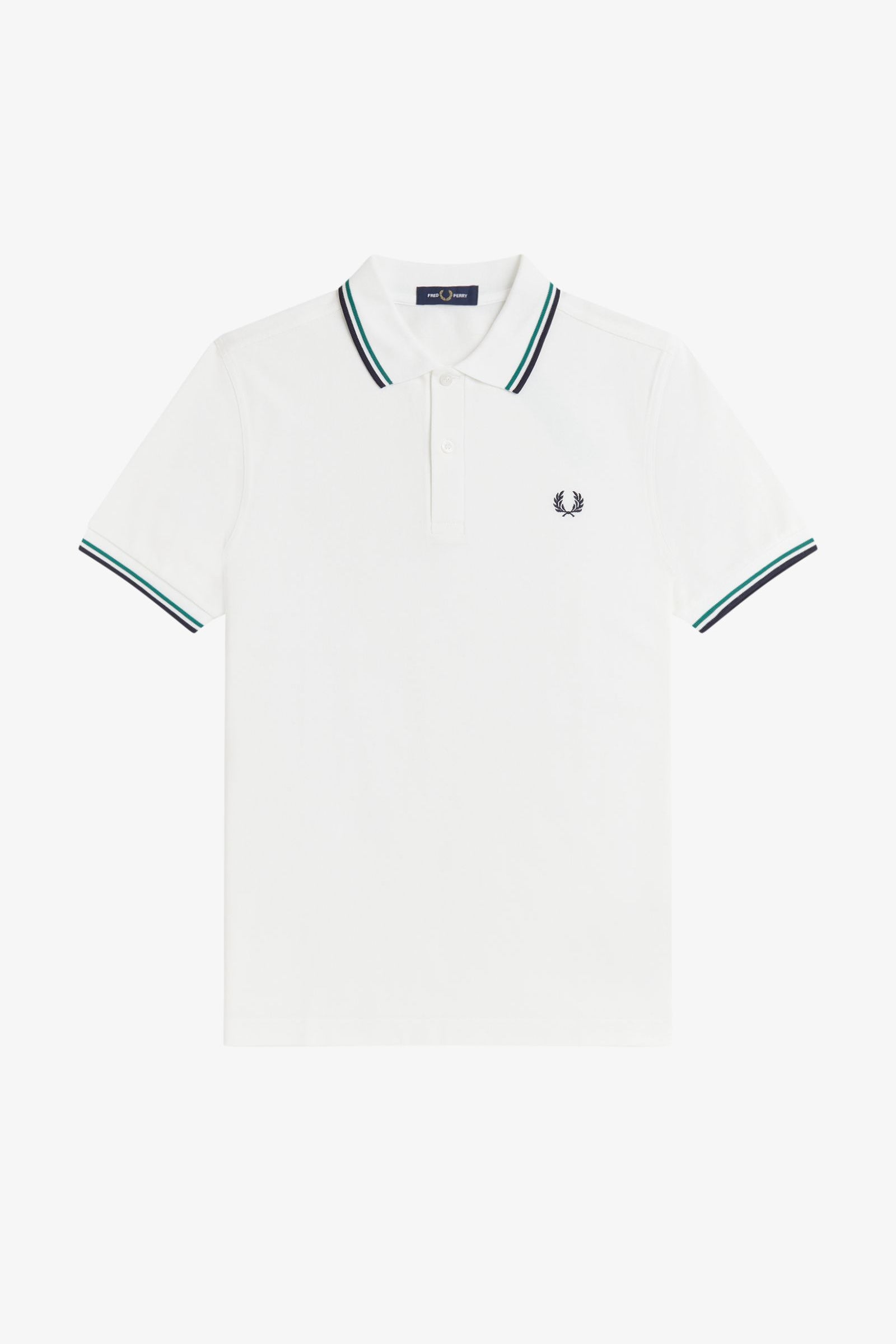Polo manica corta M3600 02C FRED PERRY Snowwht/sgrn/nvy 